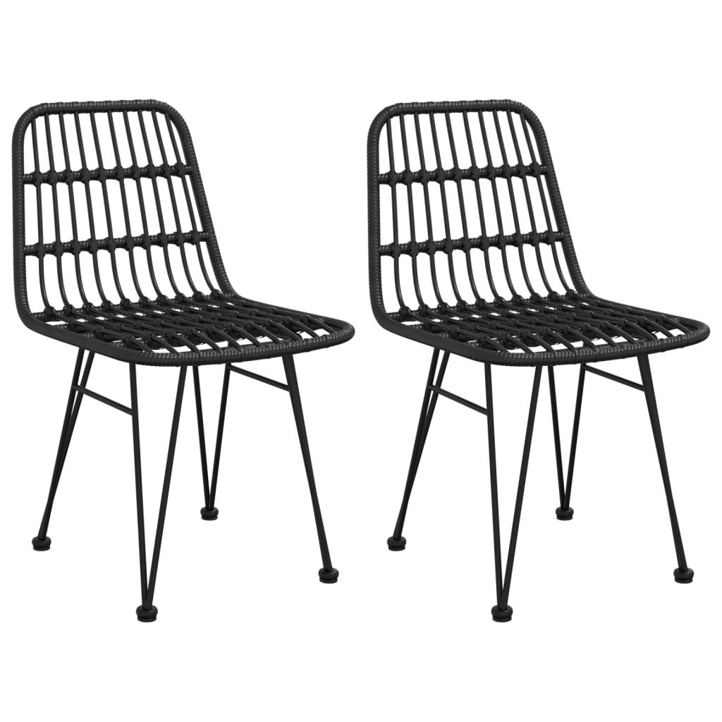 Patio Chairs 2 pcs Black 18.9"x24.4"x33.1" PE Rattan at Set Shop and Smile