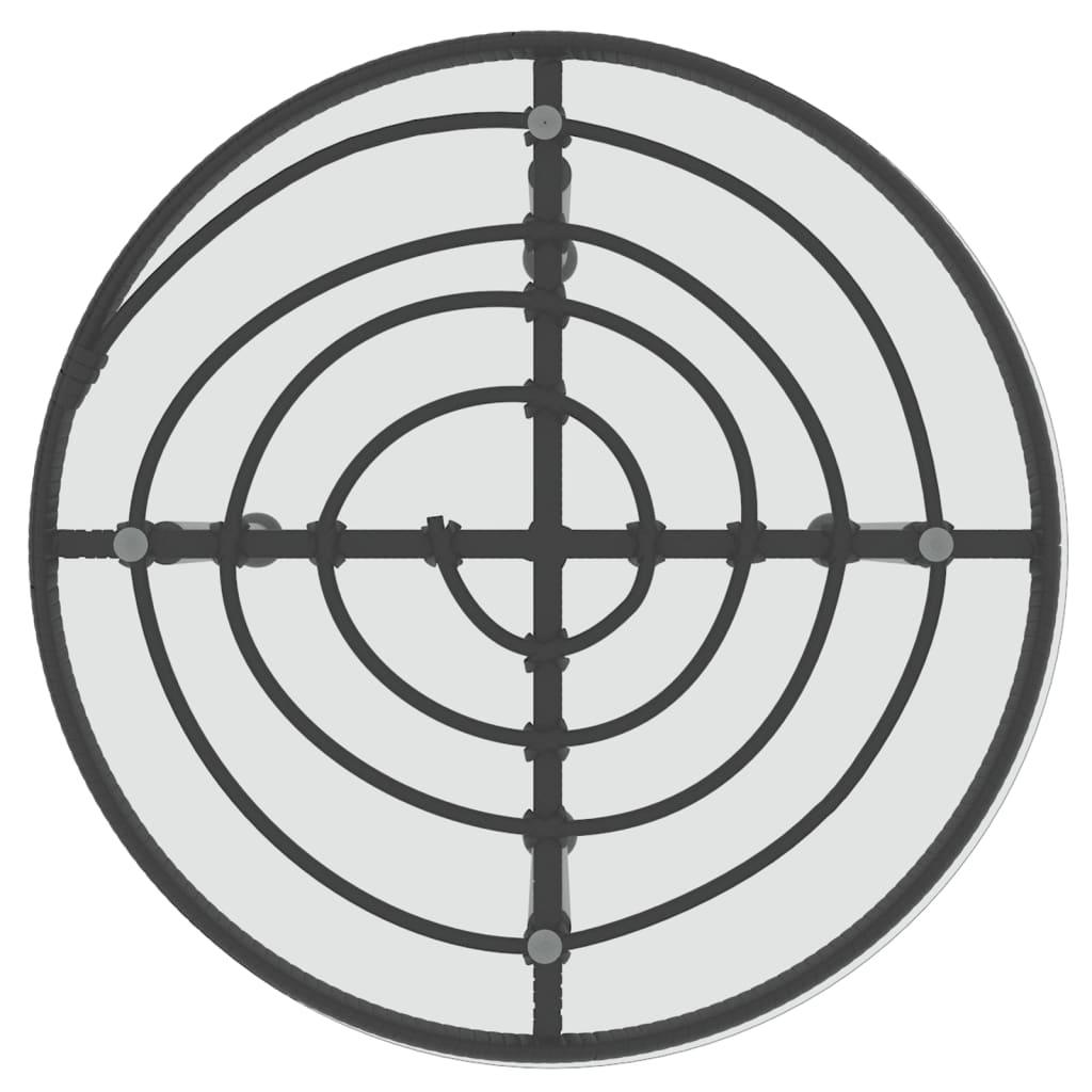 Dining Table Black Ø19.7" Tempered Glass and Steel at Set Shop and Smile