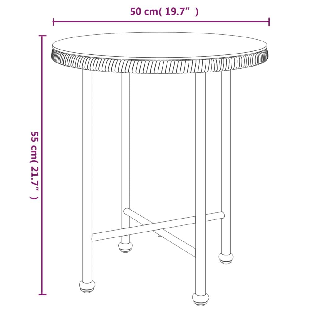 Dining Table Black Ø19.7" Tempered Glass and Steel at Set Shop and Smile