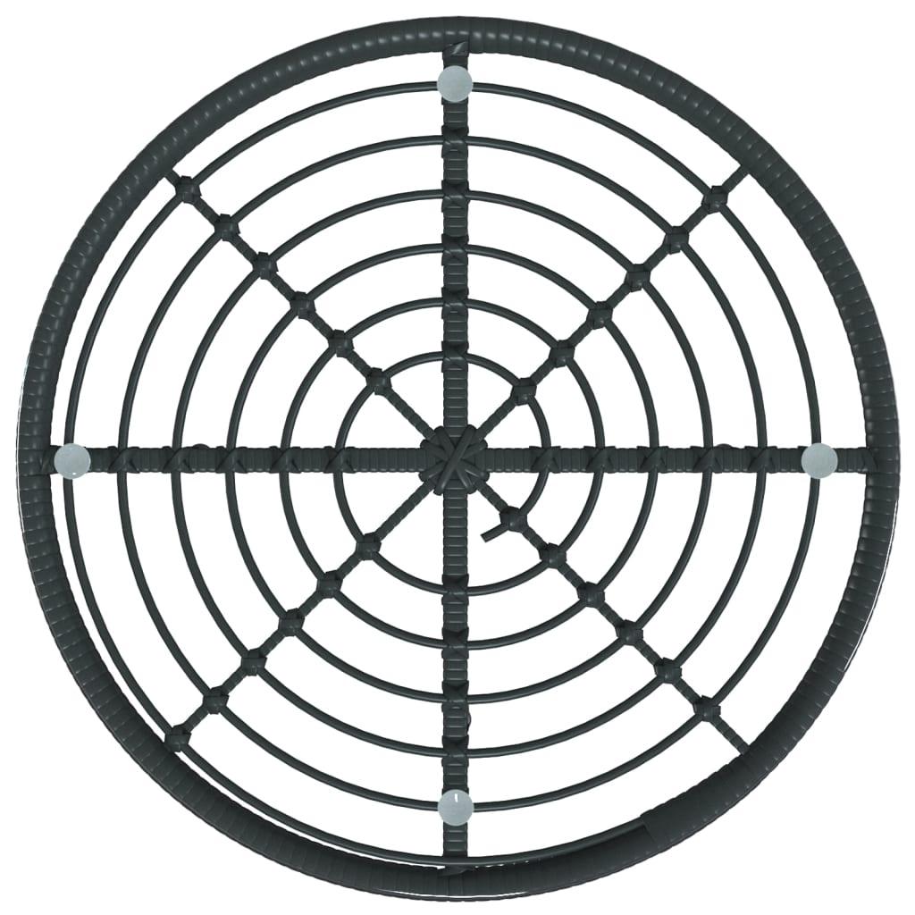 Dining Table Black Ø31.5" Tempered Glass and Steel at Set Shop and Smile