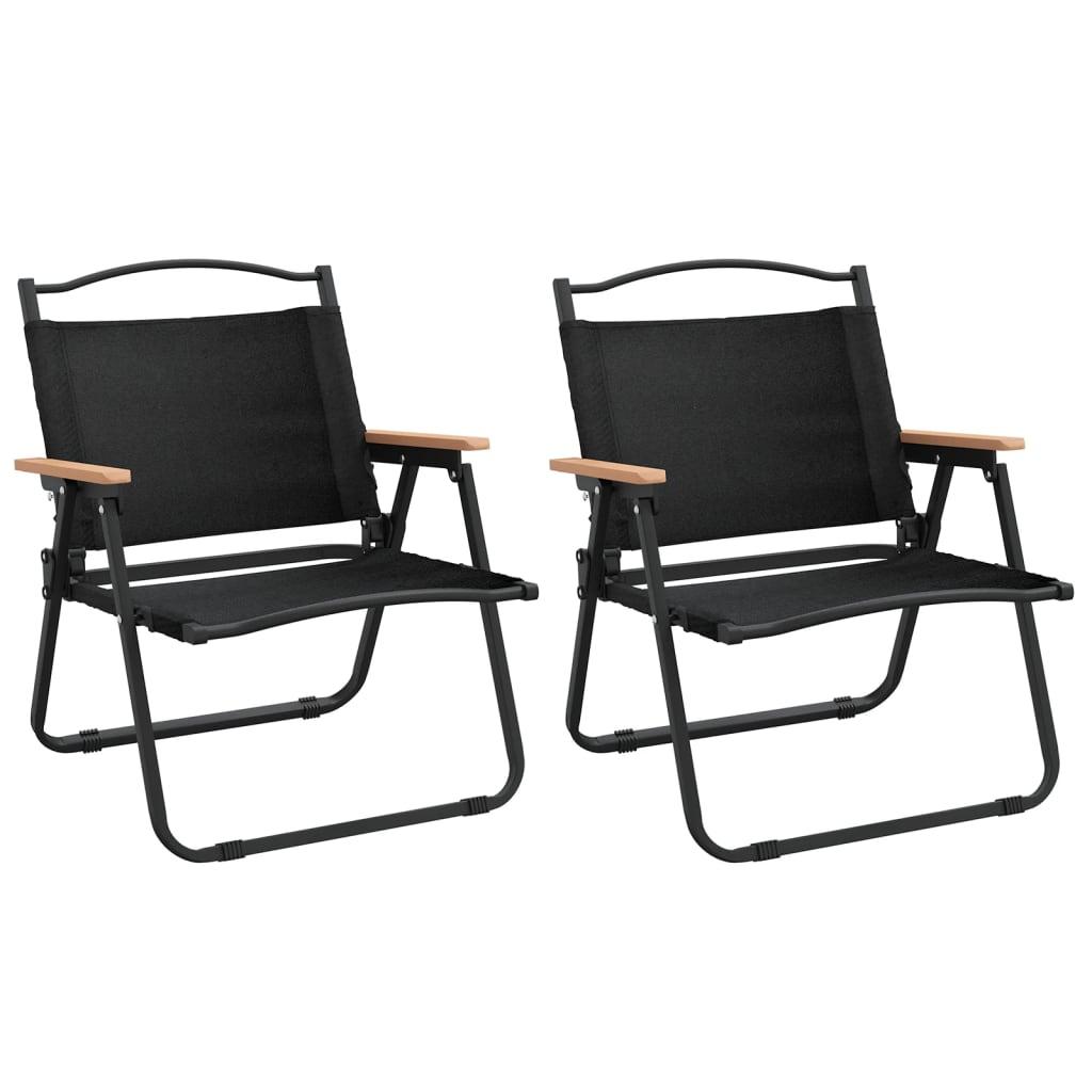 Camping Chairs 2 pcs Black 21.3"x16.9"x23.2" Oxford Fabric at Set Shop and Smile