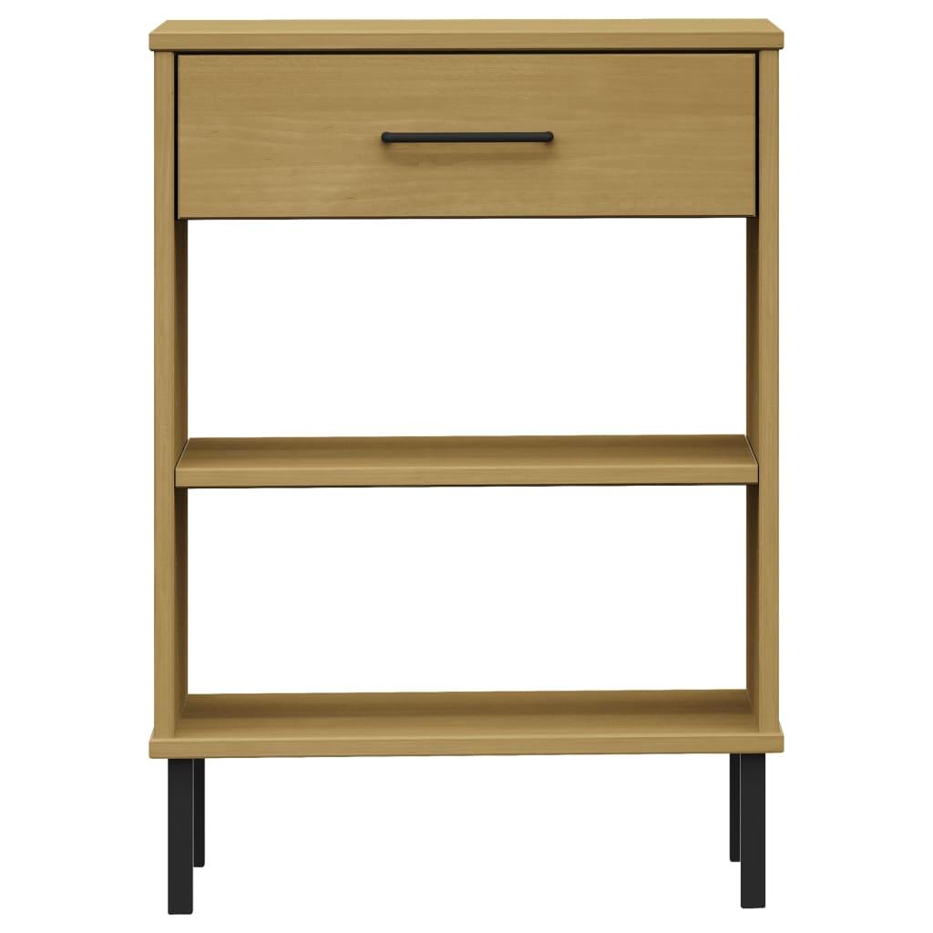 Console Cabinet with Metal Legs Brown Solid Wood Pine OSLO at Set Shop and Smile