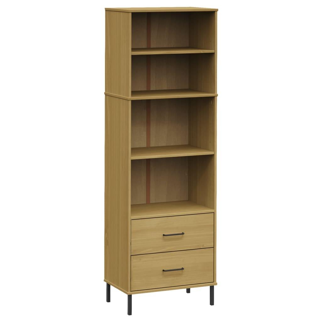 Bookcase with 2 Drawers Brown 23.6"x13.8"x70.9" Solid Wood OSLO at Set Shop and Smile