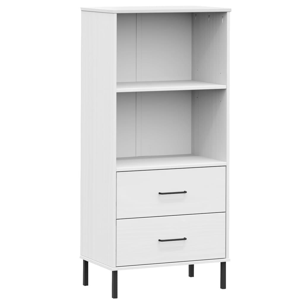 Bookcase with 2 Drawers White 23.6"x13.8"x50.6" Solid Wood OSLO at Set Shop and Smile