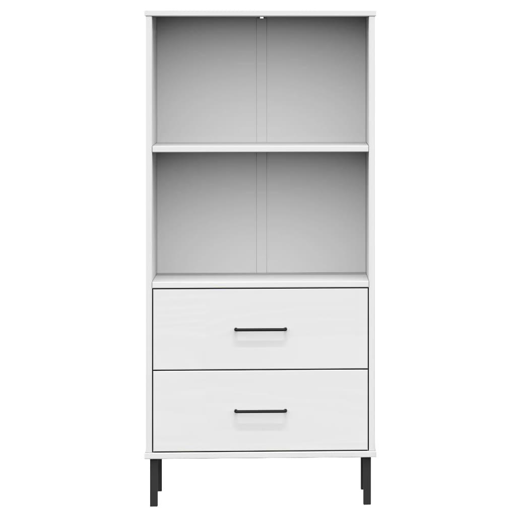 Bookcase with 2 Drawers White 23.6"x13.8"x50.6" Solid Wood OSLO at Set Shop and Smile
