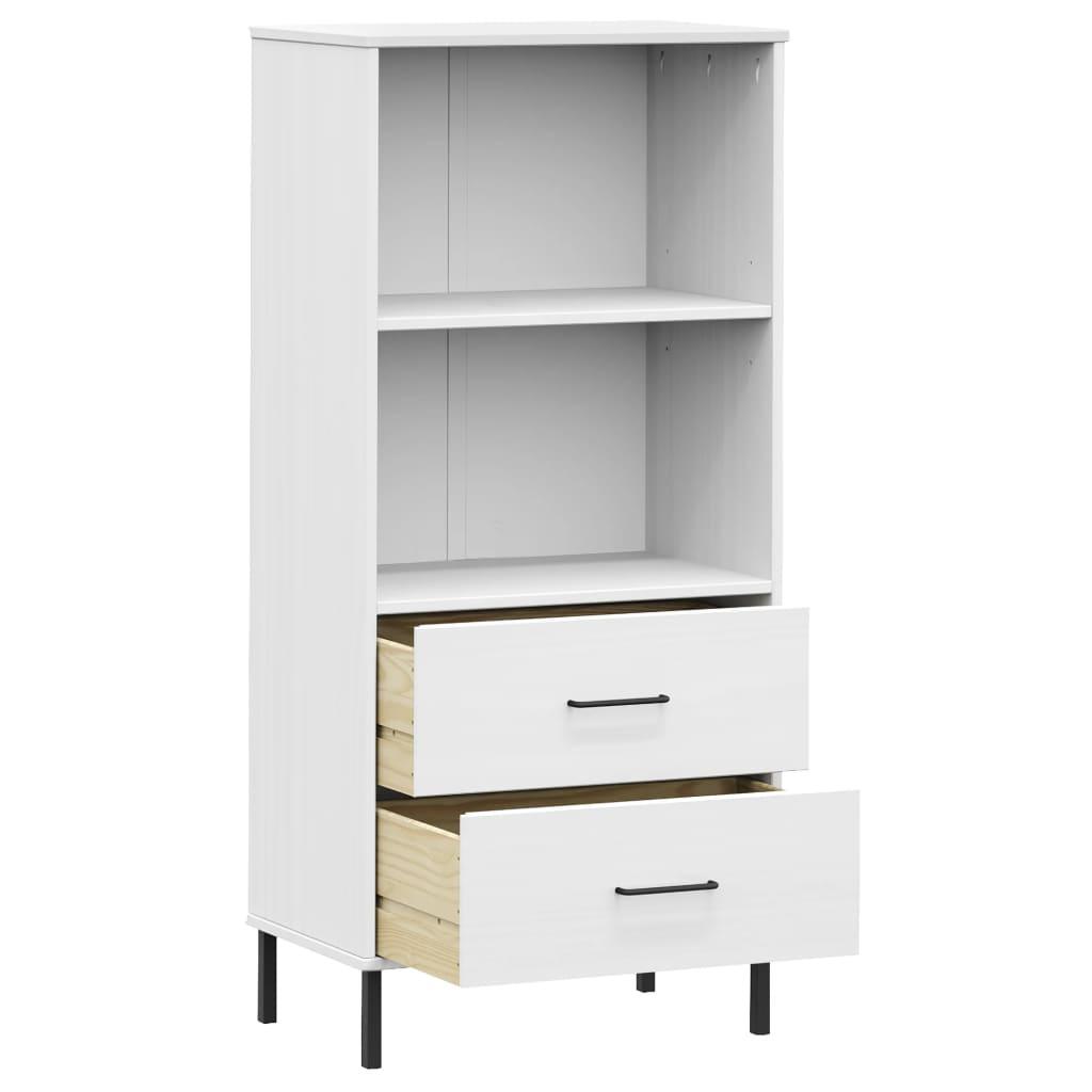 Bookcase with 2 Drawers White 23.6"x13.8"x50.6" Solid Wood OSLO at Set Shop and Smile