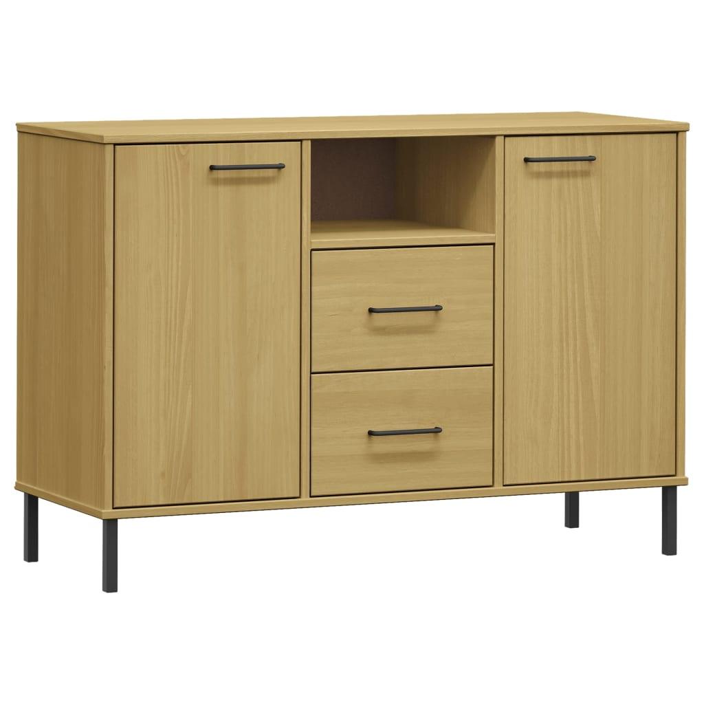 Sideboard with Metal Legs Brown 44.5"x15.7"x30.3" Solid Wood OSLO at Set Shop and Smile