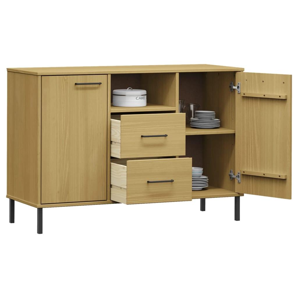 Sideboard with Metal Legs Brown 44.5"x15.7"x30.3" Solid Wood OSLO at Set Shop and Smile