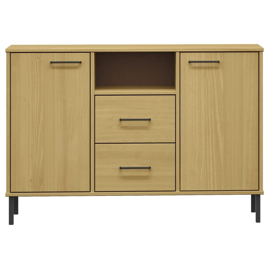 Sideboard with Metal Legs Brown 44.5"x15.7"x30.3" Solid Wood OSLO at Set Shop and Smile