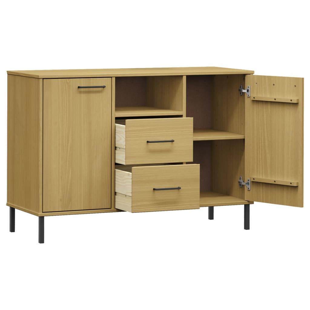 Sideboard with Metal Legs Brown 44.5"x15.7"x30.3" Solid Wood OSLO at Set Shop and Smile