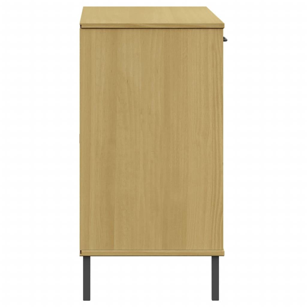Sideboard with Metal Legs Brown 44.5"x15.7"x30.3" Solid Wood OSLO at Set Shop and Smile