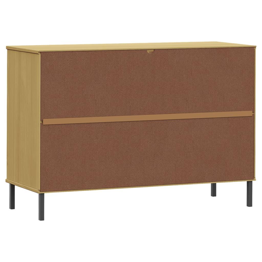 Sideboard with Metal Legs Brown 44.5"x15.7"x30.3" Solid Wood OSLO at Set Shop and Smile