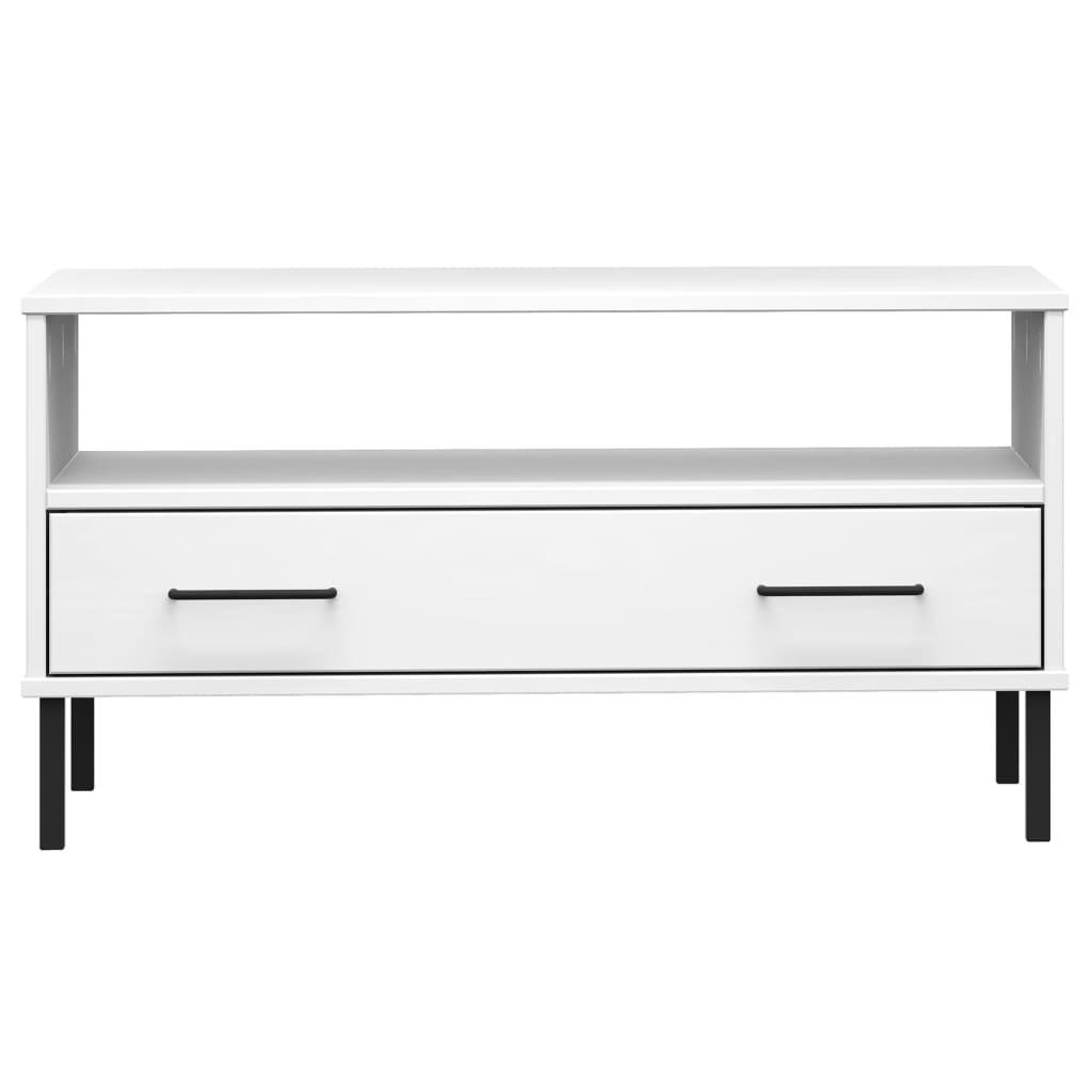 Coffee Table with Metal Legs White 33.5"x19.7"x17.7" Solid Wood OSLO at Set Shop and Smile
