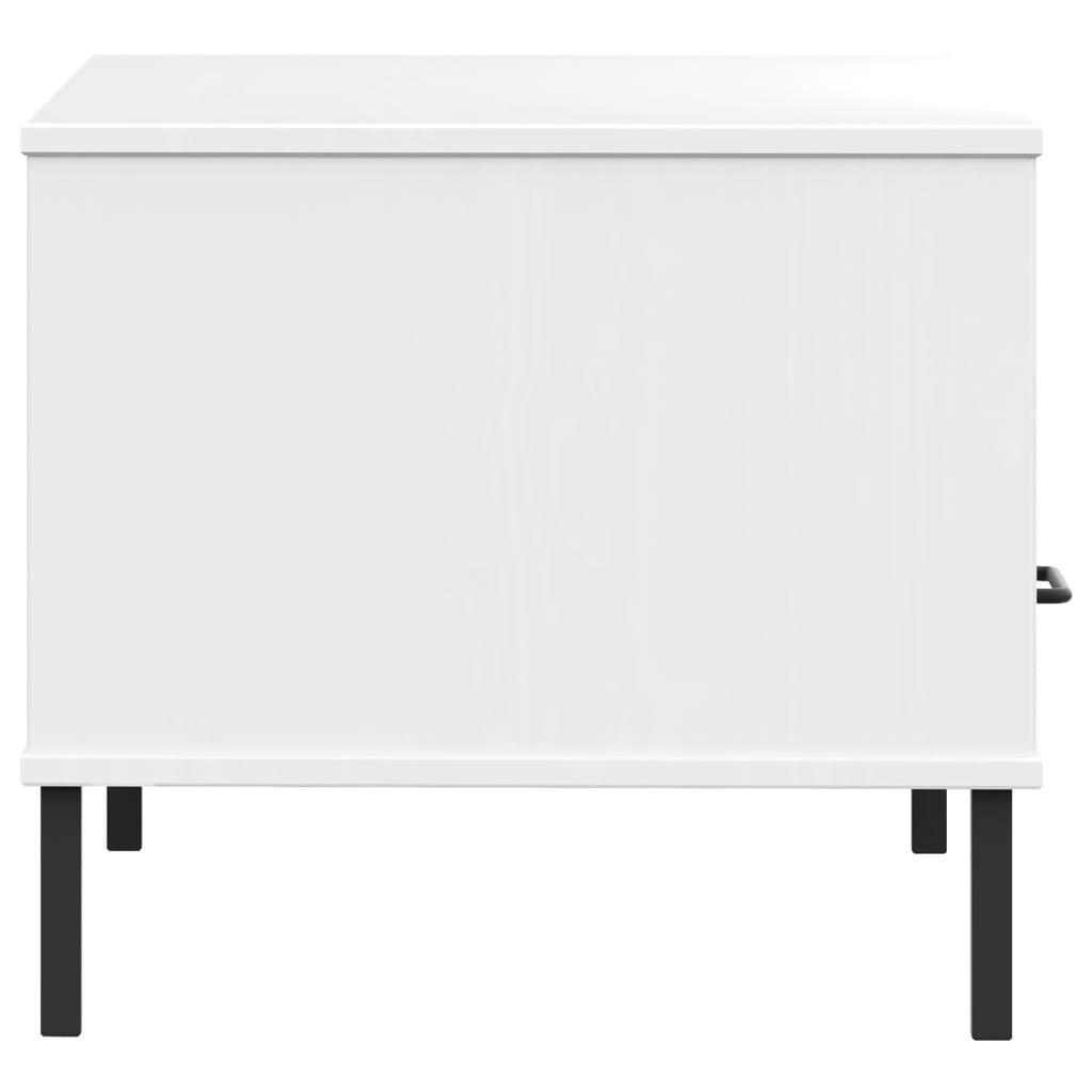 Coffee Table with Metal Legs White 33.5"x19.7"x17.7" Solid Wood OSLO at Set Shop and Smile
