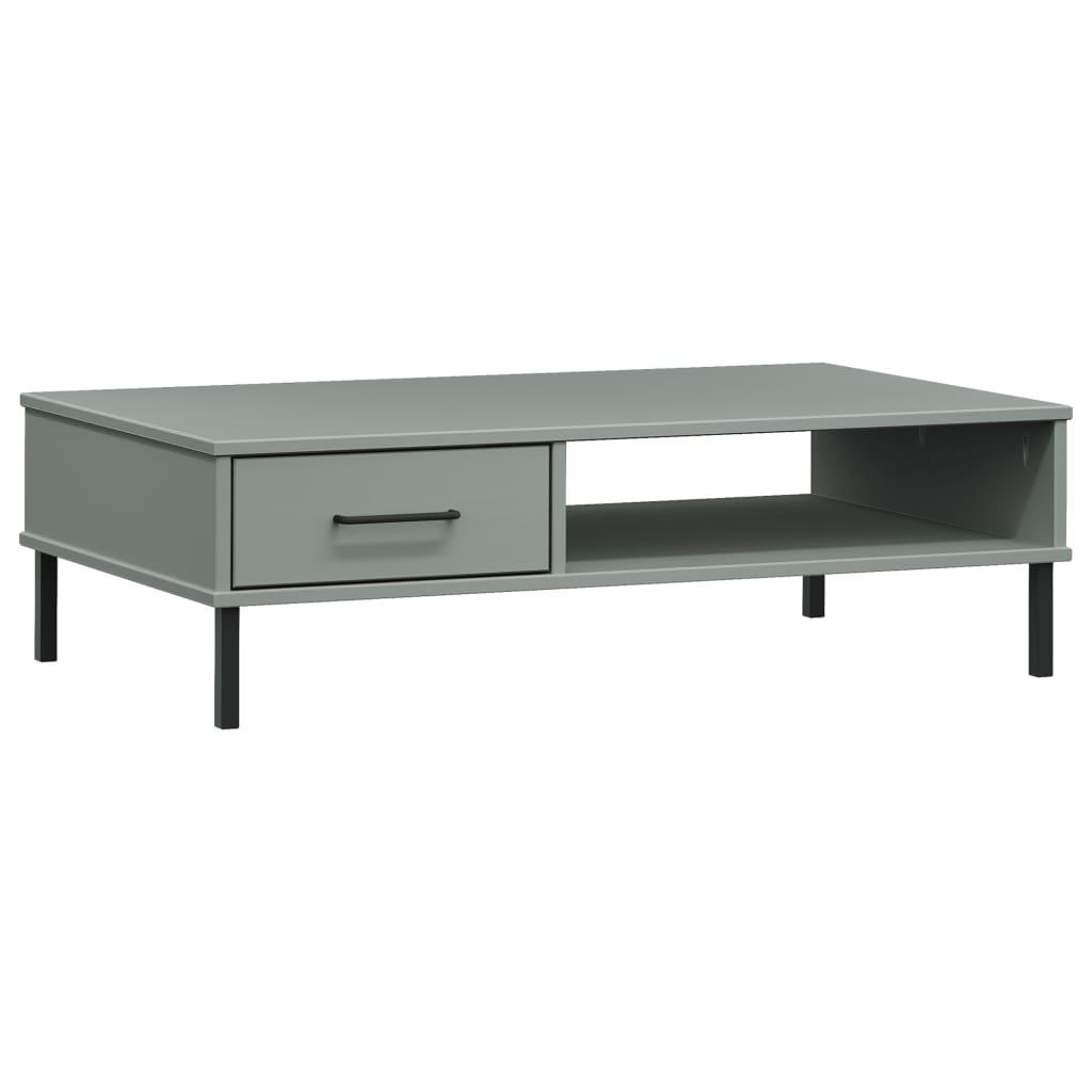 Coffee Table with Metal Legs Gray Solid Wood Pine OSLO at Set Shop and Smile