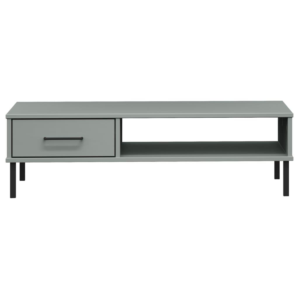 Coffee Table with Metal Legs Gray Solid Wood Pine OSLO at Set Shop and Smile