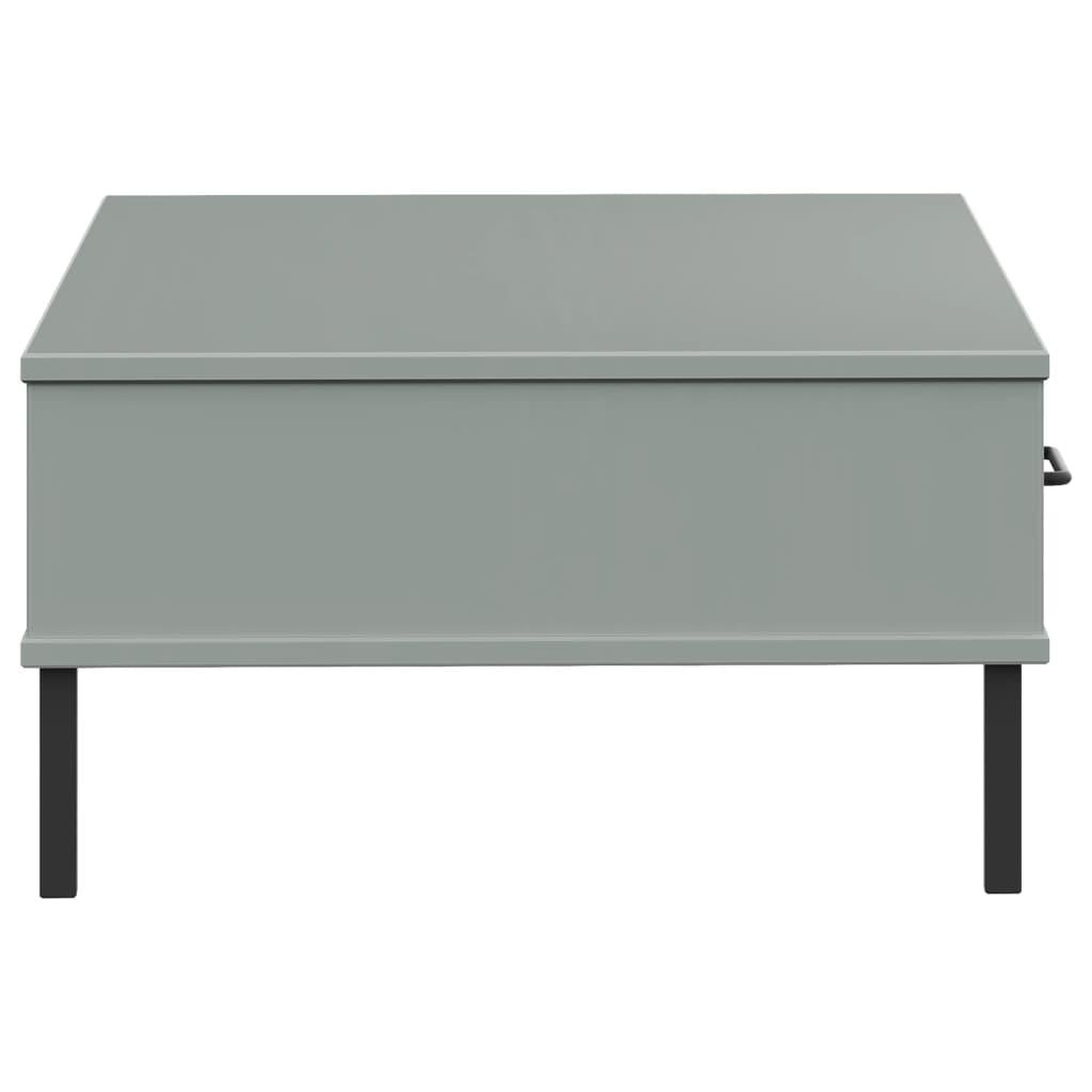 Coffee Table with Metal Legs Gray Solid Wood Pine OSLO at Set Shop and Smile