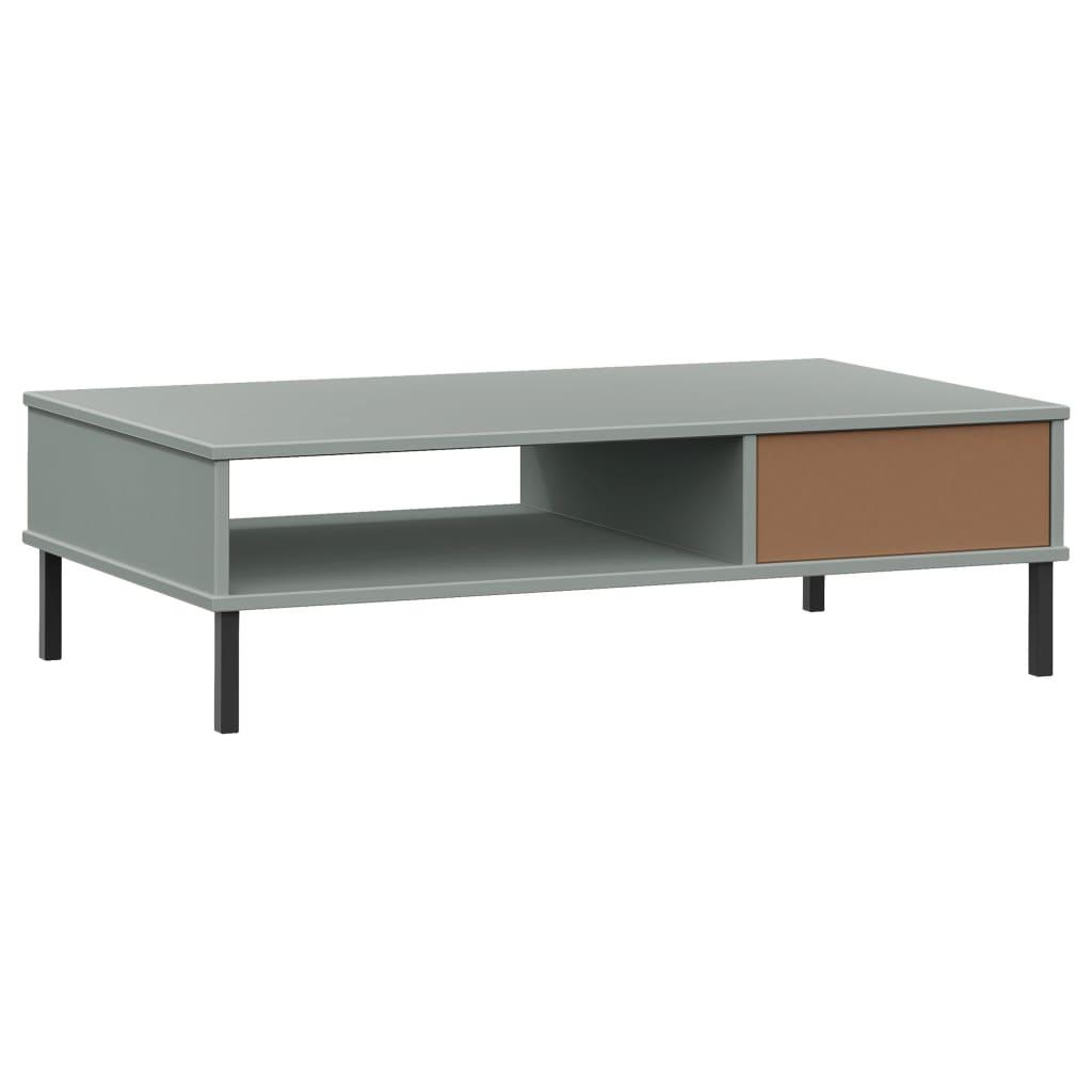 Coffee Table with Metal Legs Gray Solid Wood Pine OSLO at Set Shop and Smile