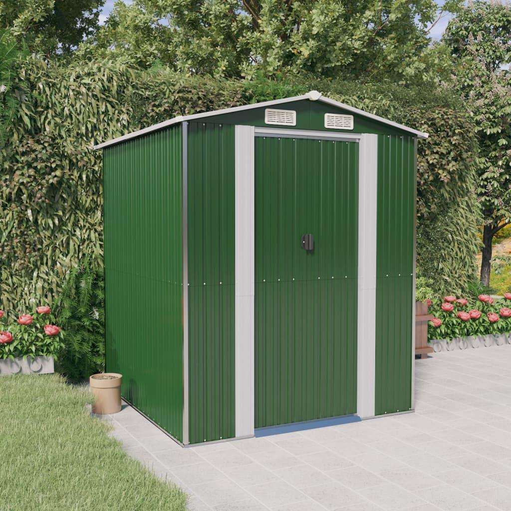Garden Shed Green 75.6"x75.2"x87.8" Galvanized Steel at Set Shop and Smile