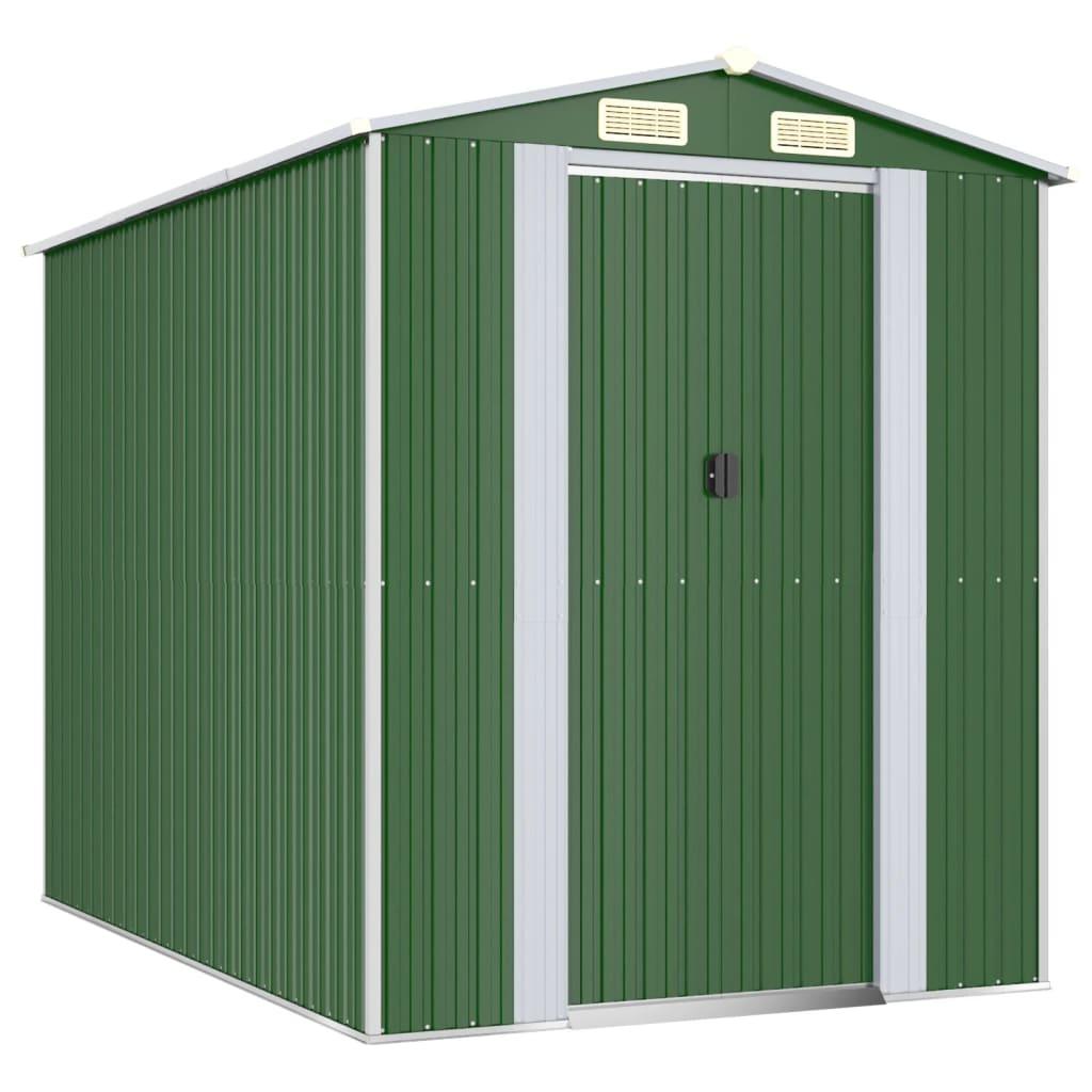 Garden Shed Green 75.6"x107.9"x87.8" Galvanized Steel at Set Shop and Smile