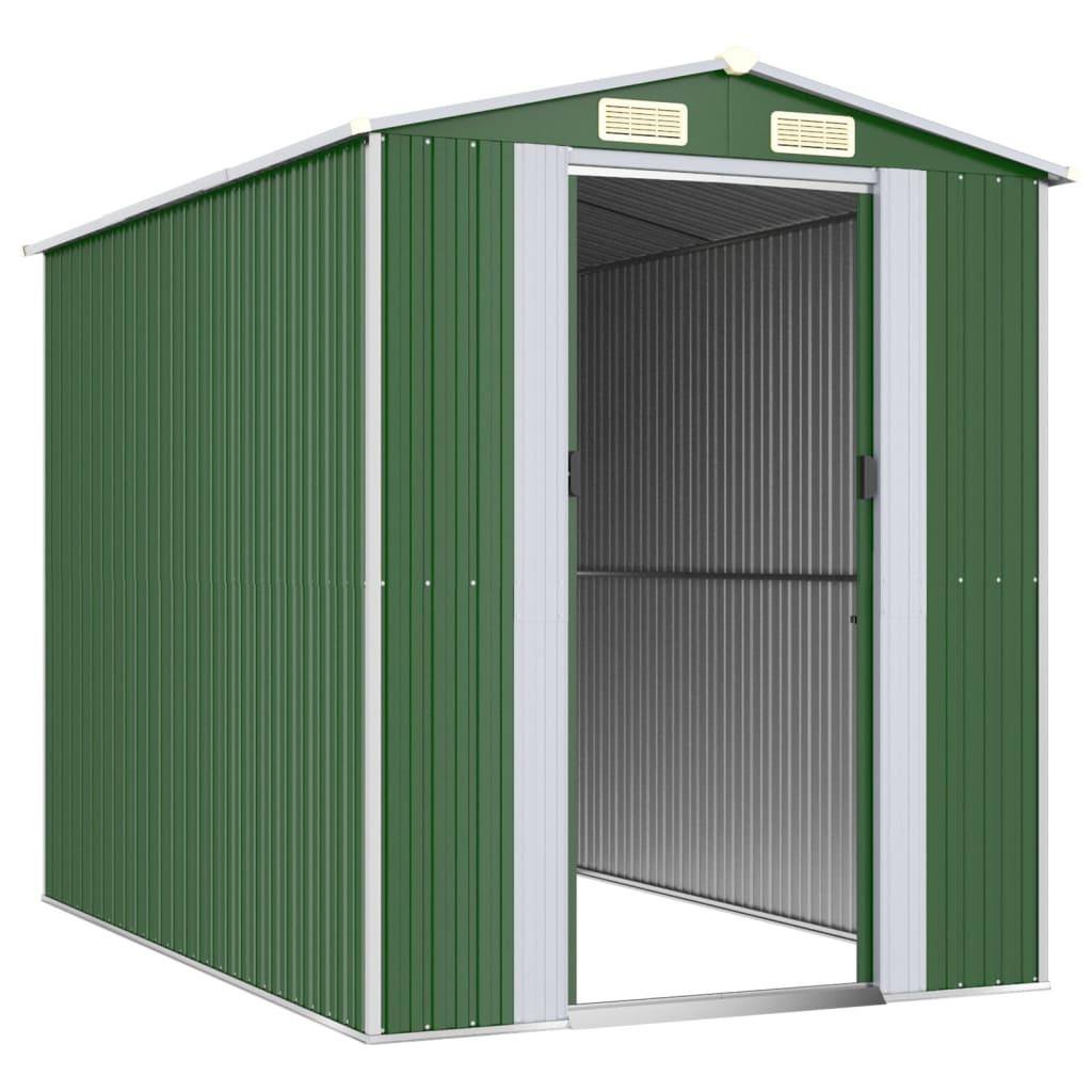 Garden Shed Green 75.6"x107.9"x87.8" Galvanized Steel at Set Shop and Smile