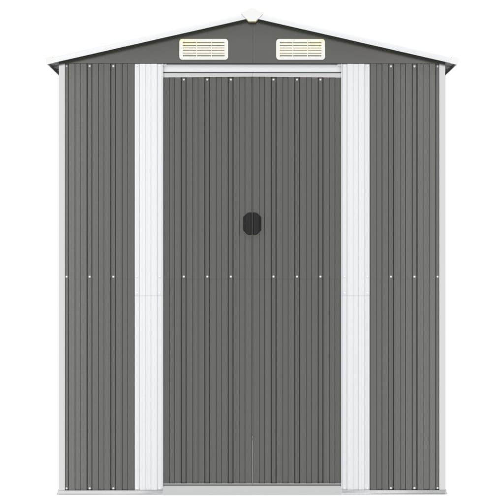 Garden Shed Light Gray 75.6"x140.6"x87.8" Galvanized Steel at Set Shop and Smile