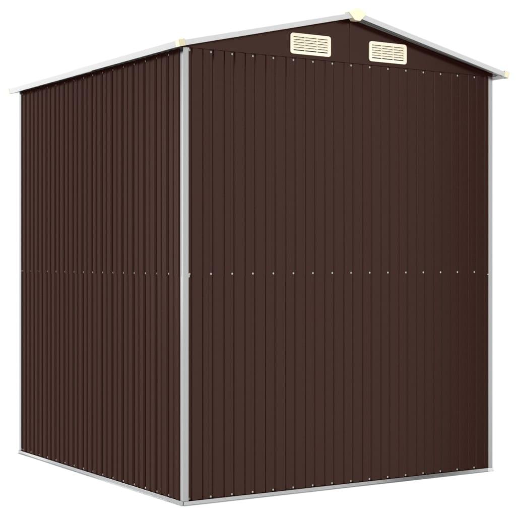Garden Shed Dark Brown 75.6"x75.2"x87.8" Galvanized Steel at Set Shop and Smile
