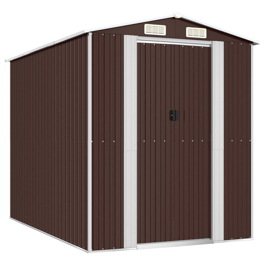 Garden Shed Dark Brown 75.6"x107.9"x87.8" Galvanized Steel at Set Shop and Smile