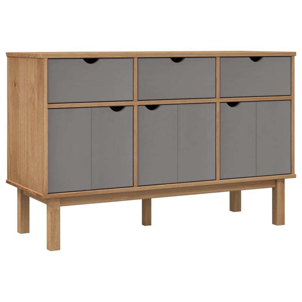 Sideboard OTTA Brown and Gray 44.9"x16.9"x28.9" Solid Wood Pine at Set Shop and Smile