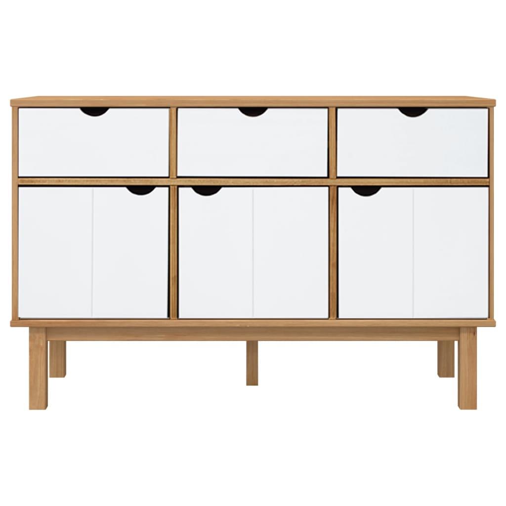 Sideboard OTTA Brown and White 44.9"x16.9"x28.9" Solid Wood Pine at Set Shop and Smile
