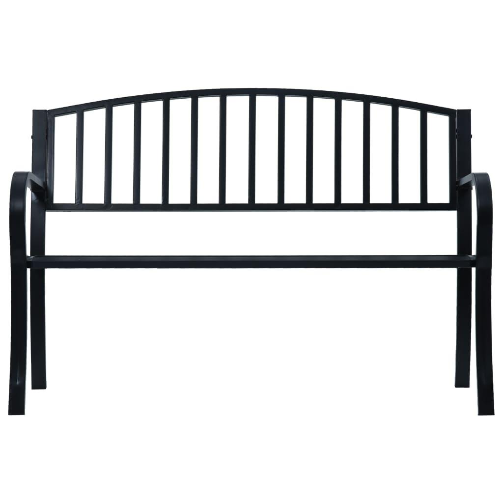 Patio Bench Black 47.2" Steel at Set Shop and Smile