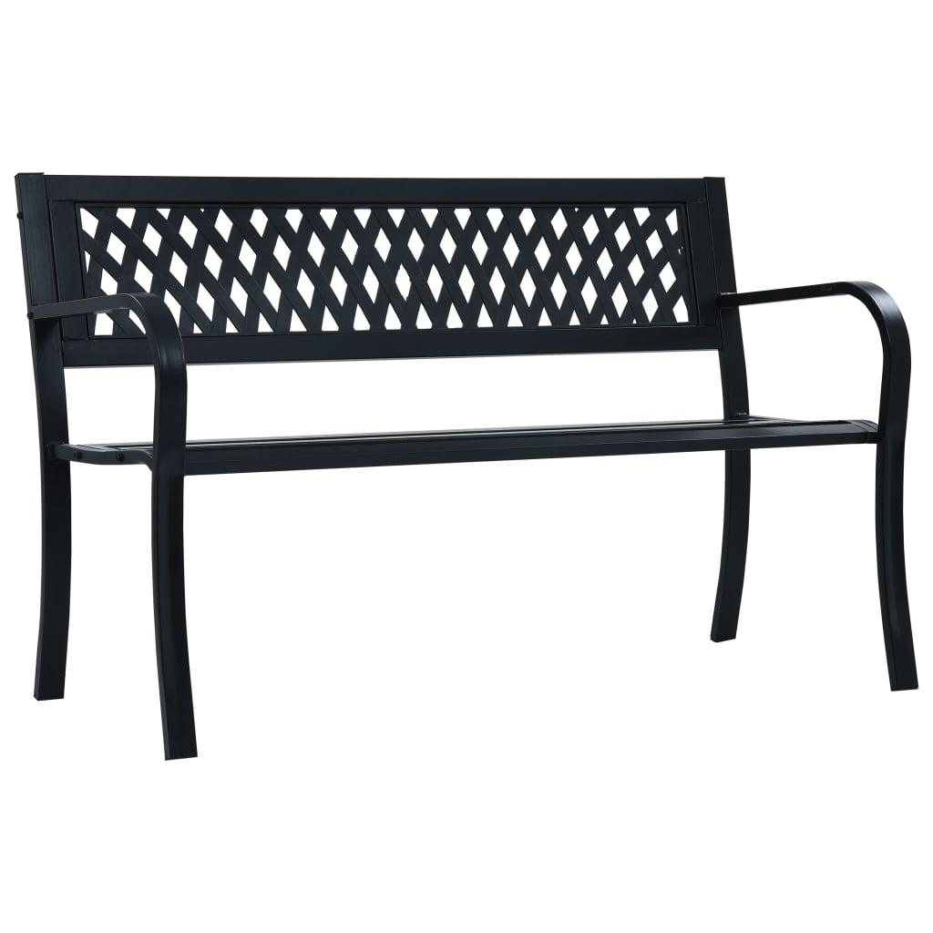 Patio Bench Black 47.2" Steel at Set Shop and Smile