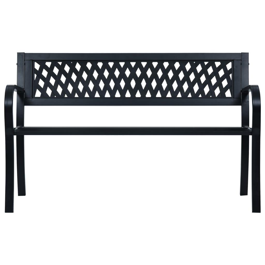 Patio Bench Black 47.2" Steel at Set Shop and Smile