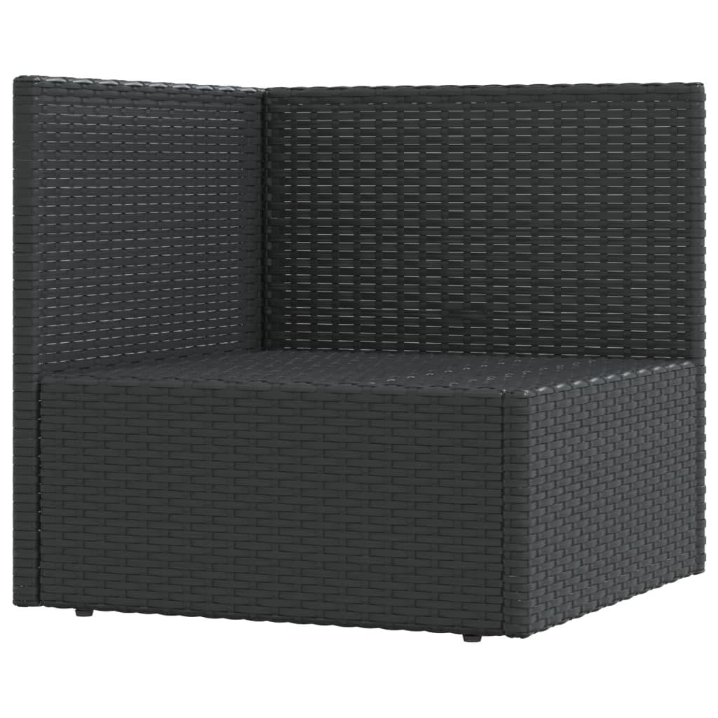 Patio Corner Sofa with Cushions Black Poly Rattan at Set Shop and Smile