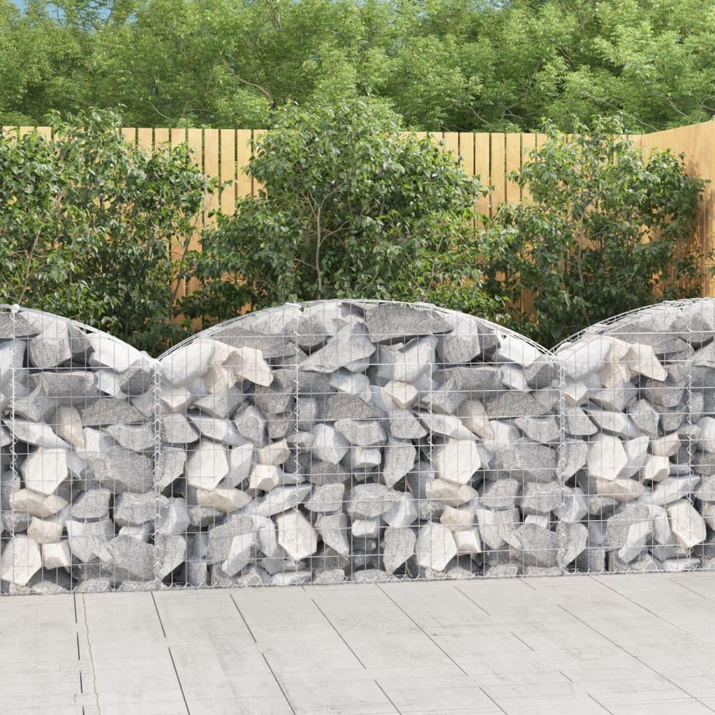 Arched Gabion Basket 59.1"x11.8"x31.5"/39.4" Galvanized Iron at Set Shop and Smile