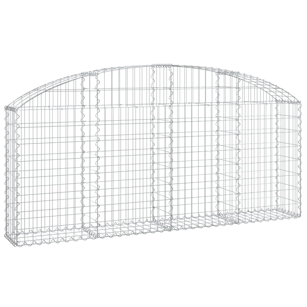 Arched Gabion Basket 78.7"x11.8"x31.5"/39.4" Galvanized Iron at Set Shop and Smile