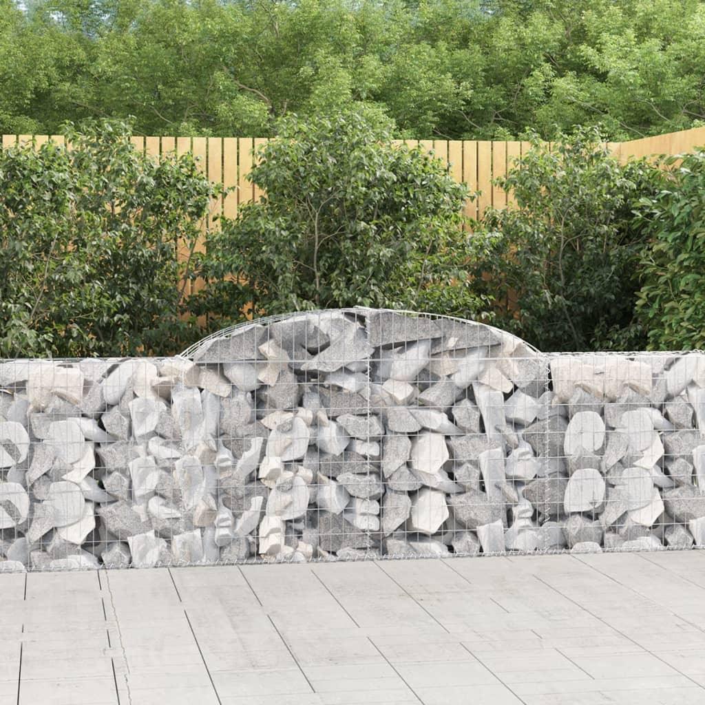 Arched Gabion Basket 118.1"x11.8"x31.5"/39.4" Galvanized Iron at Set Shop and Smile