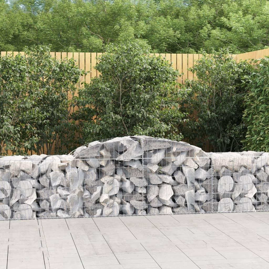 Arched Gabion Basket 118.1"x19.7"x23.6"/31.5" Galvanized Iron at Set Shop and Smile