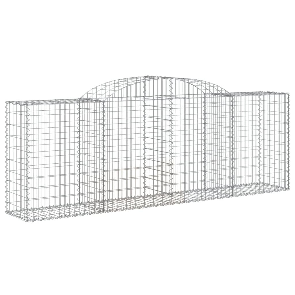 Arched Gabion Basket 118.1"x19.7"x39.4"/47.2" Galvanized Iron at Set Shop and Smile