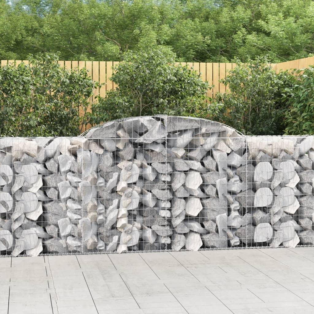 Arched Gabion Basket 118.1"x19.7"x39.4"/47.2" Galvanized Iron at Set Shop and Smile