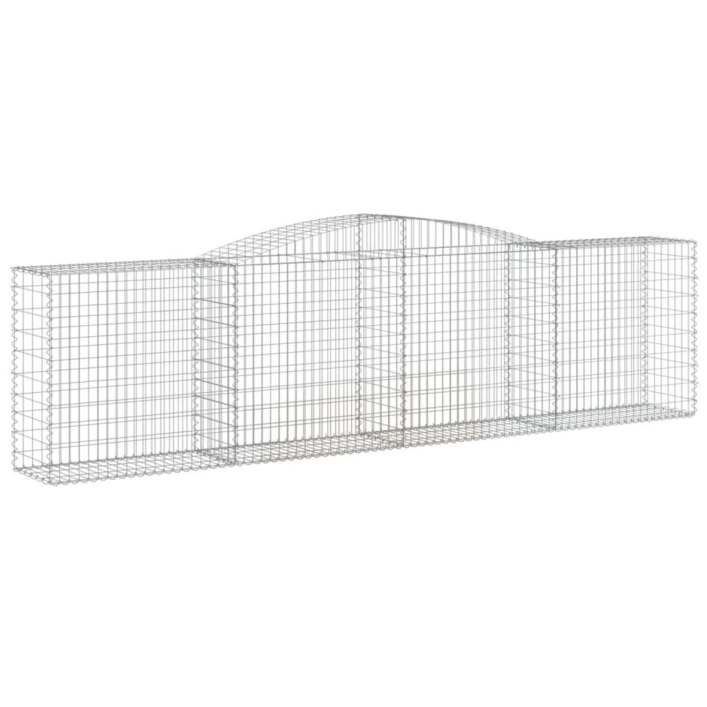 Arched Gabion Basket 157.5"x19.7"x39.4"/47.2" Galvanized Iron at Set Shop and Smile