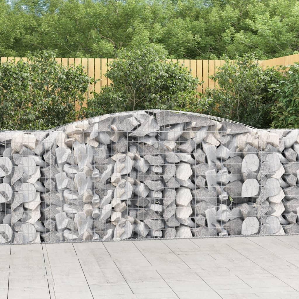 Arched Gabion Basket 157.5"x19.7"x39.4"/47.2" Galvanized Iron at Set Shop and Smile