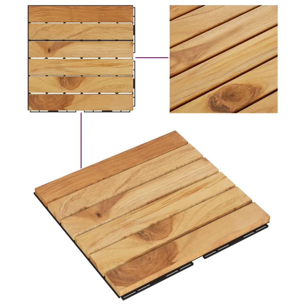 Decking Tiles 30 pcs 11.8"x11.8" Solid Wood Teak Vertical Pattern at Set Shop and Smile