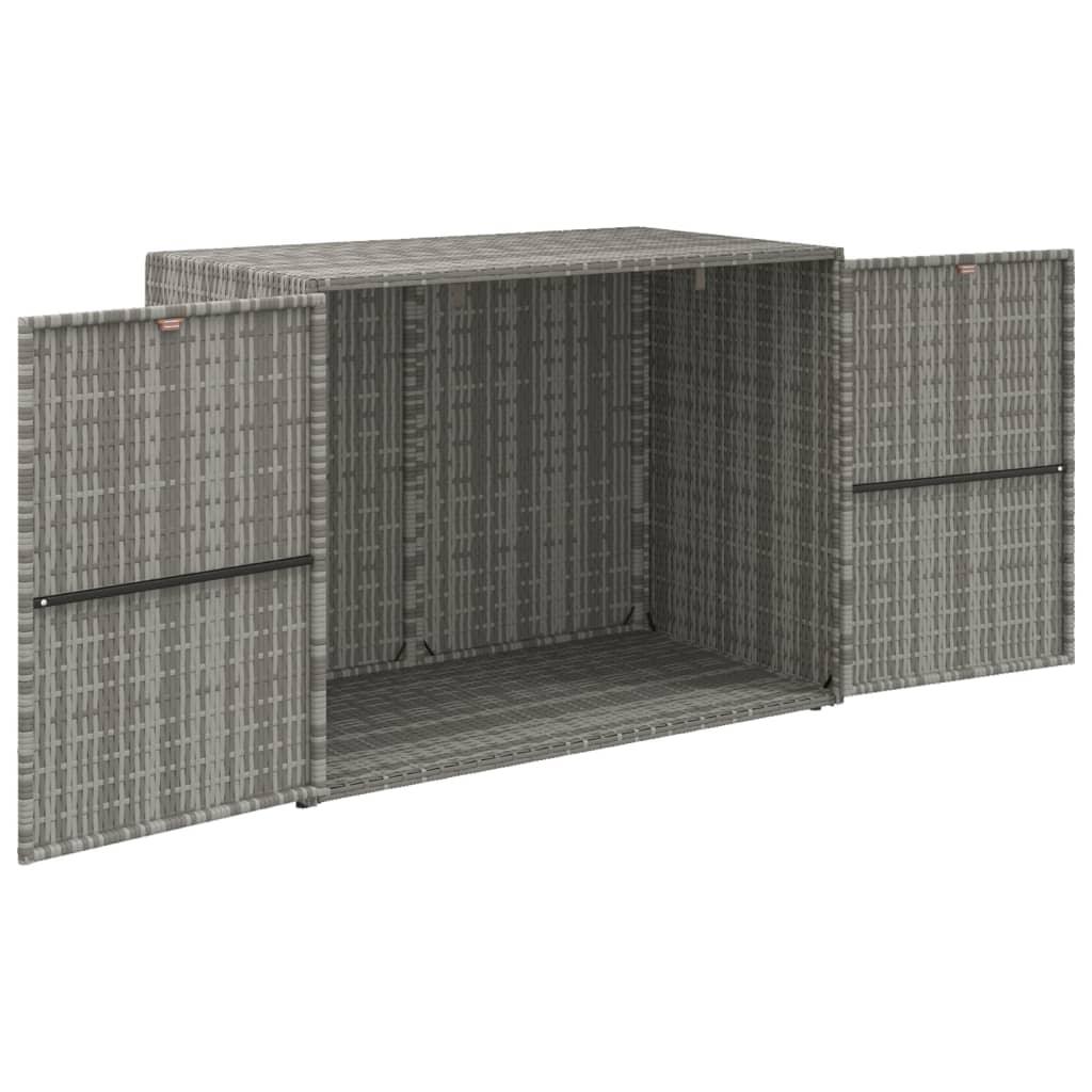 Garden Storage Cabinet Gray 39.4"x21.9"x31.5" Poly Rattan at Set Shop and Smile