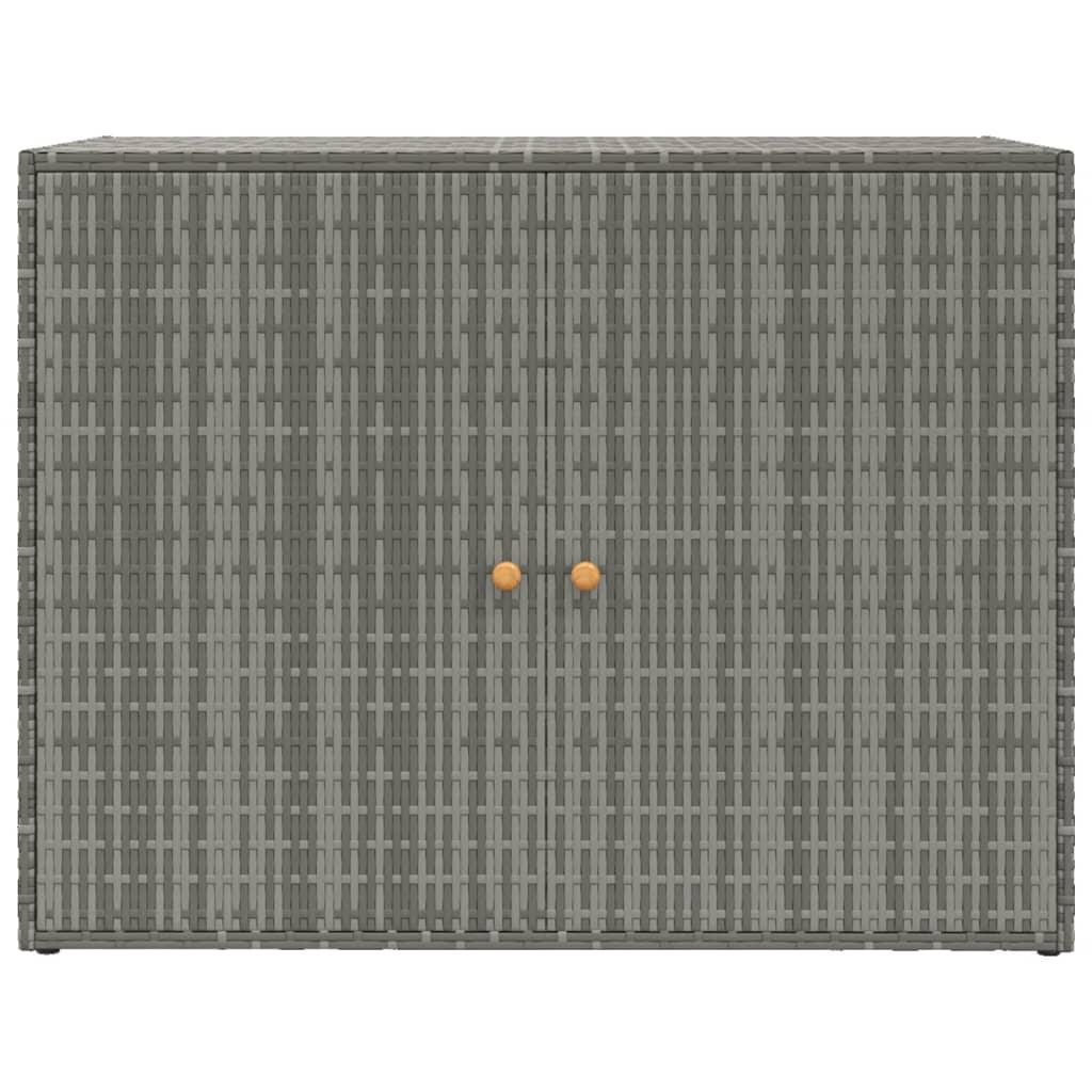 Garden Storage Cabinet Gray 39.4"x21.9"x31.5" Poly Rattan at Set Shop and Smile