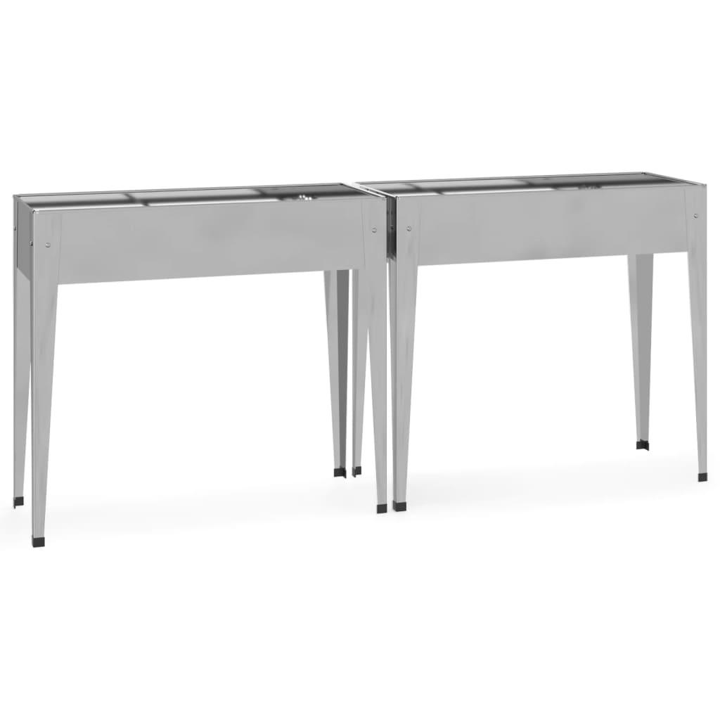 Garden Planters 2 pcs Galvanized Steel at Set Shop and Smile