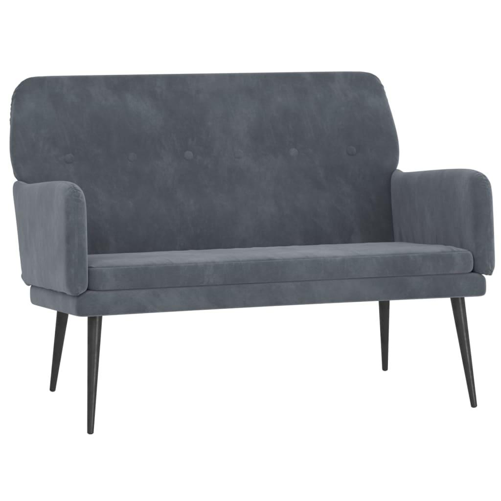 Bench Dark Gray 42.5"x31.1"x31.1" Velvet at Set Shop and Smile