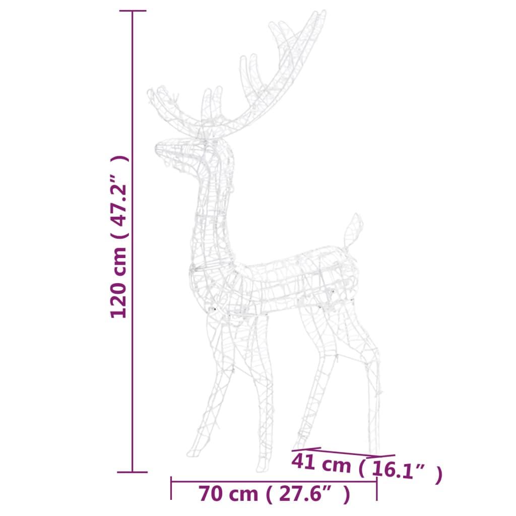 Acrylic Reindeer Christmas Decorations 2 pcs 47.2" Cold White at Set Shop and Smile