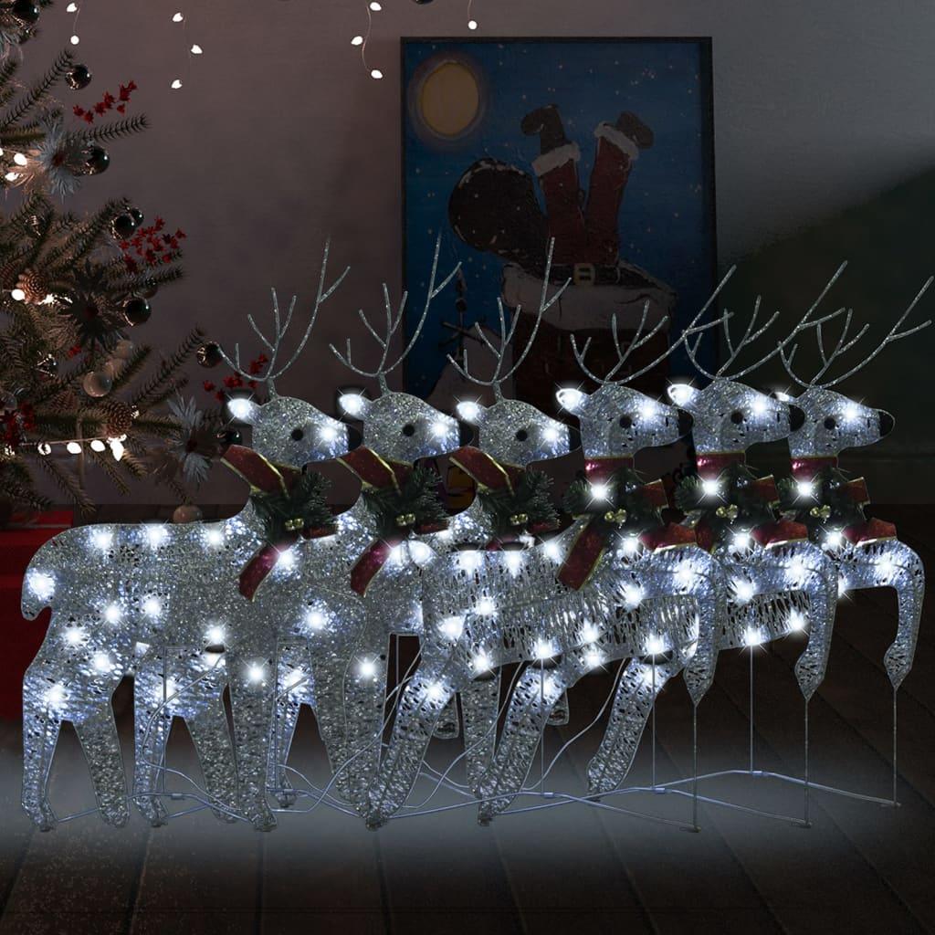 Christmas Reindeers 6 pcs Silver 120 LEDs at Set Shop and Smile