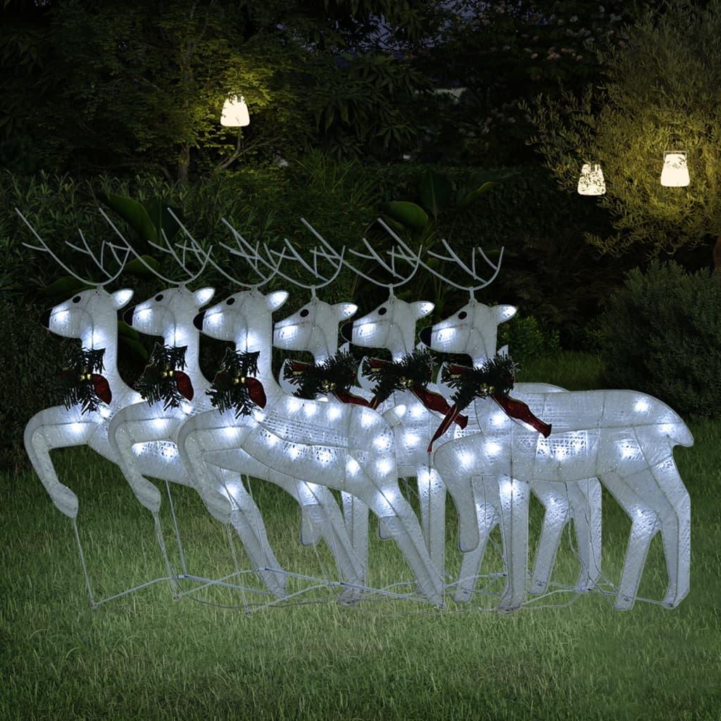 Christmas Reindeers 6 pcs White 120 LEDs at Set Shop and Smile